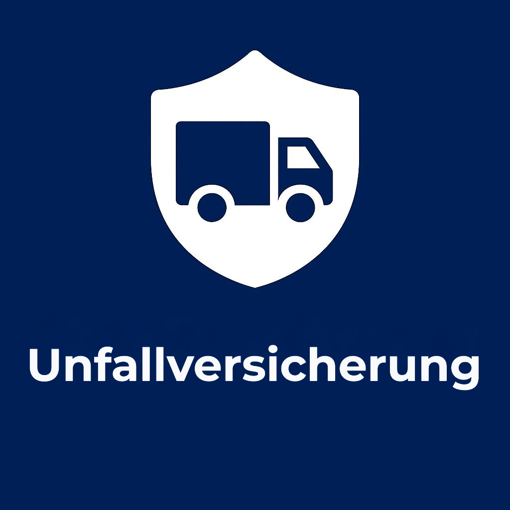 GTL Kachel Unfallversicherung – Schild mit Lkw, Unfallschutz rund ums gewerblich genutzte Fahrzeug